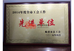 臨清市總工會(huì)頒發(fā)先進(jìn)單位獎(jiǎng)